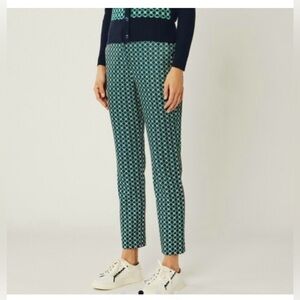 Tory Burch Sport Green Printed Tech Twill Golf Pants Size 4